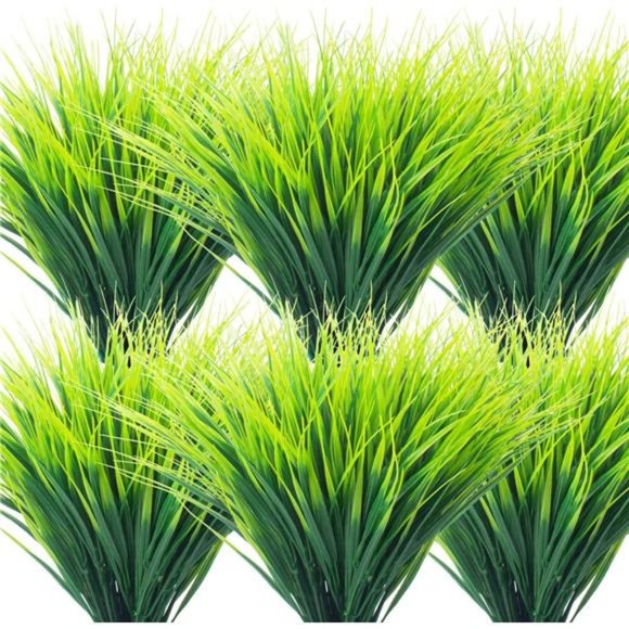 20 Bundles Artificial Outdoor Plants Fake Wheat Grass Greenery Shrubs UV Resist - Picture 1 of 7